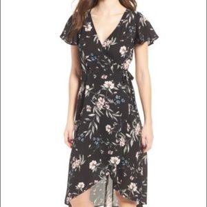 Black Floral side bow Socialite dress